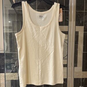 Eddie Bauer Cream Scoop Neck Tank Top